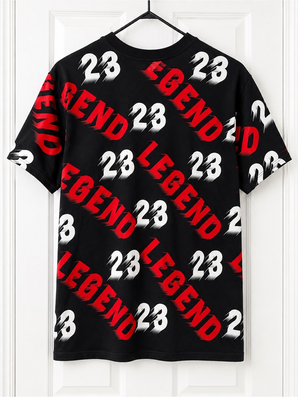 Kids Black Short-Sleeve Graphic Tee with Red & White 'Legend 23' Print
